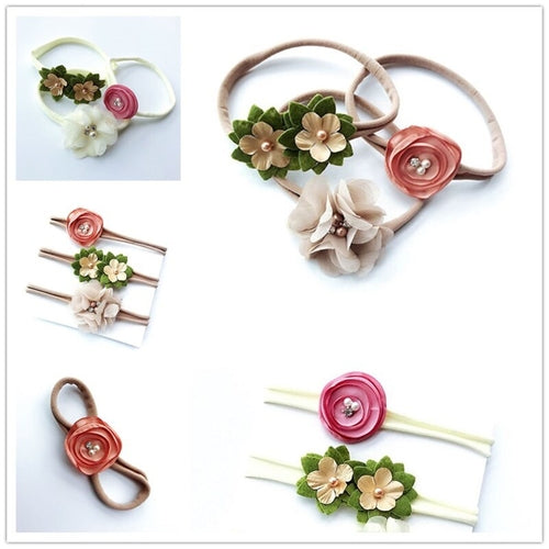 3pcs Artsy Baby Girl Flower Headband Set--Infant.  $6.00