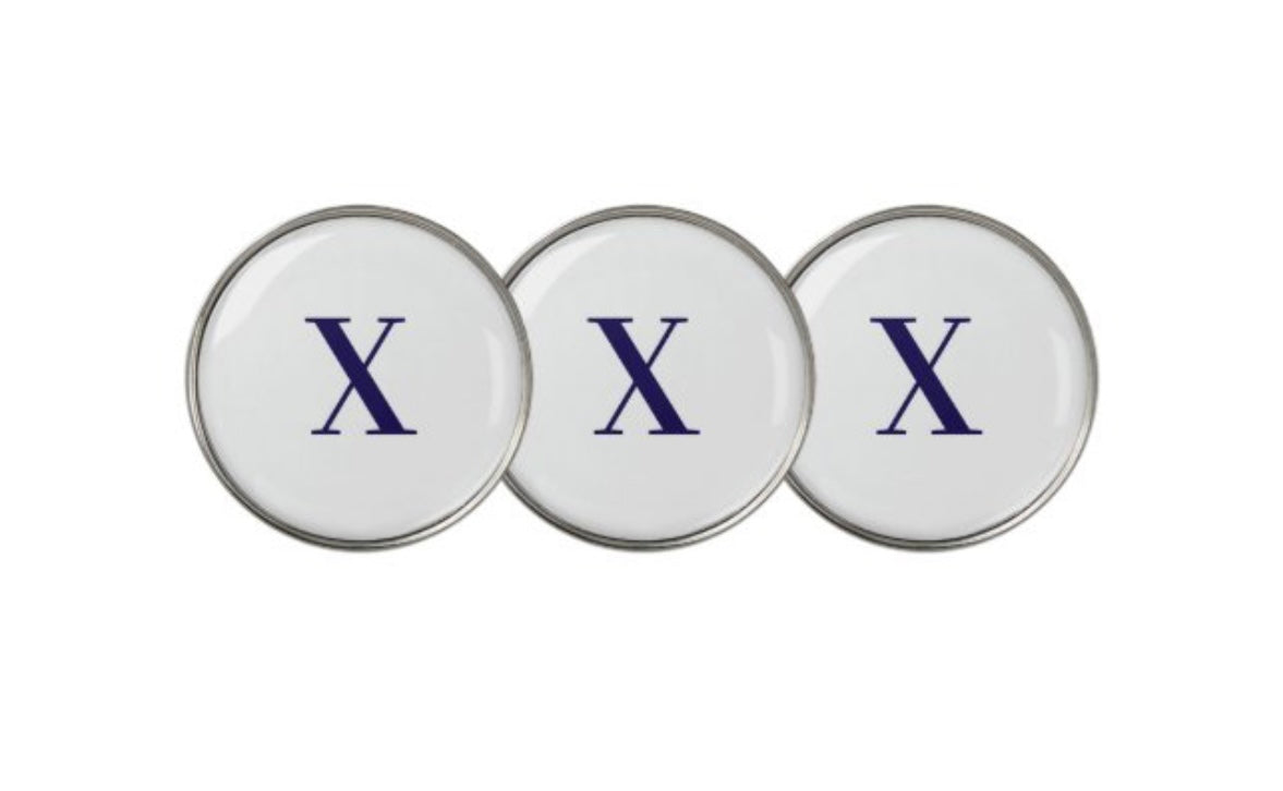 “X Marks The Spot” Golf Ball Markers—Set of 3