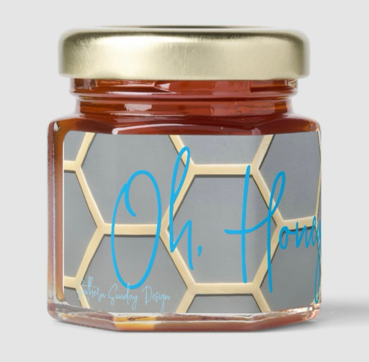 "Oh, Honey" Jars of Honey with Wooden Dipper--Set of 6