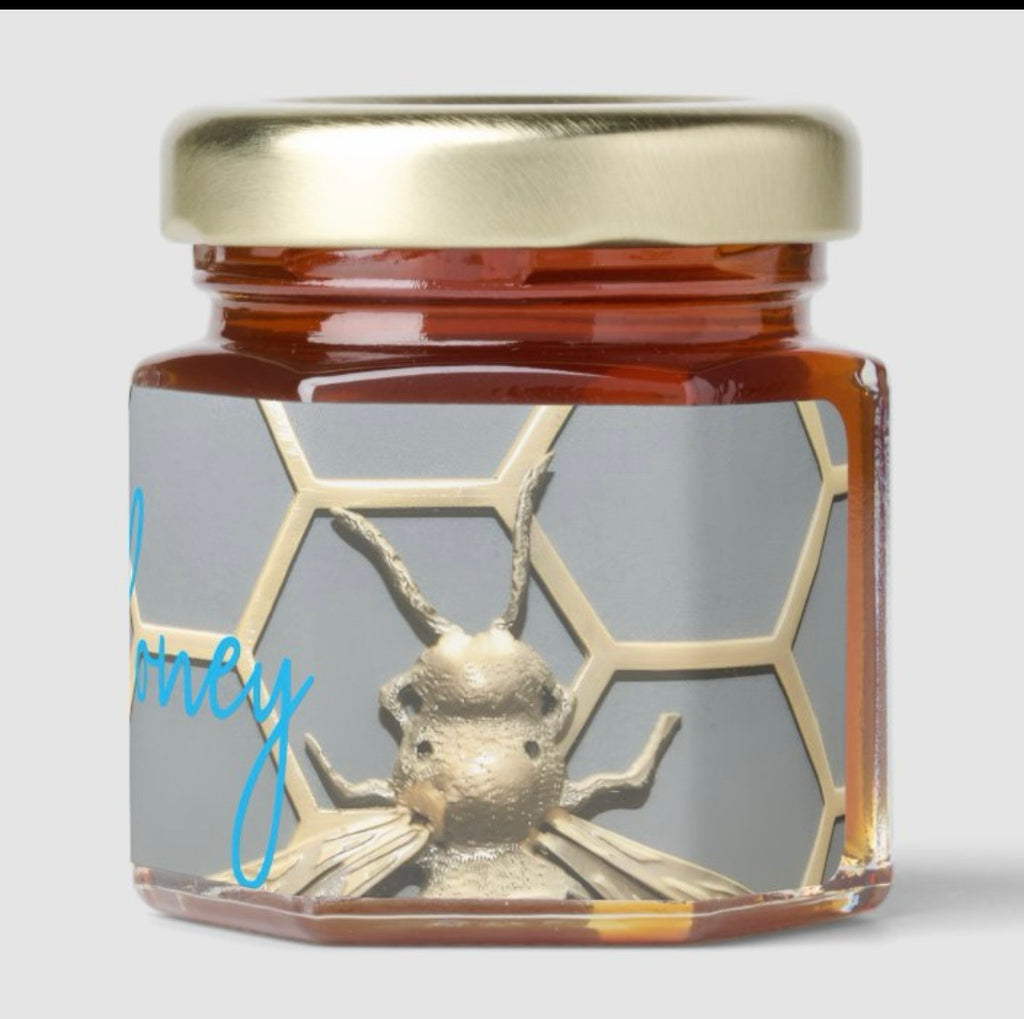 "Oh, Honey" Jars of Honey with Wooden Dipper--Set of 6