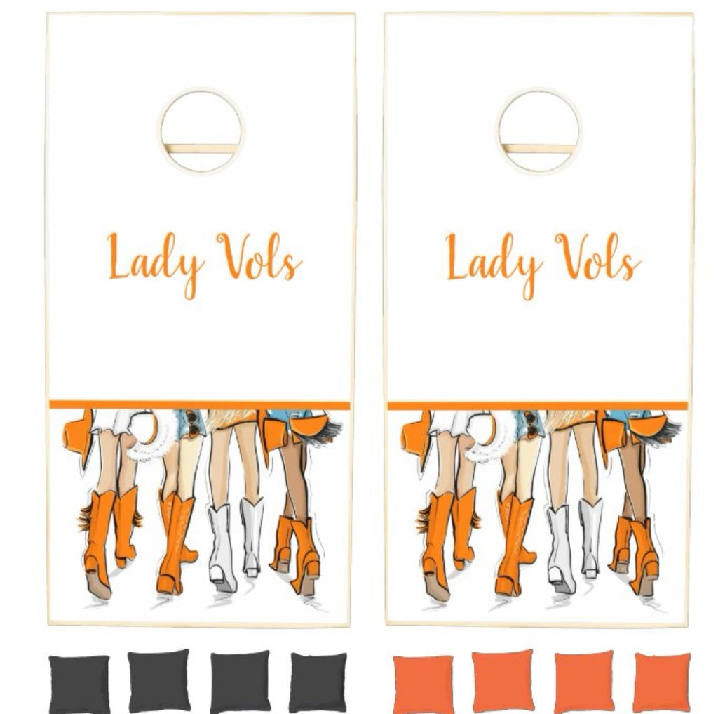 Custom Lady Vols Cornhole Set--2 Boards & 8 Bags.  $375.00