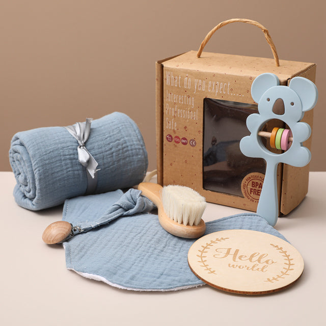 Bopoobo Baby Milestones Bath Toy Set with Swaddle Wrap (7 Options).  $36.00